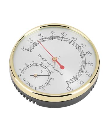 Hygro-Thermometer for Sauna Rooms - Metal Dial 11x11x4 cm | Accurate Temperature & Humidity Measurement - Buy Online on GoSupps.com