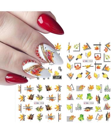 dijiusidy Nails Stickers Acrylic Fashion Maple Leaf Tips Decals Manicure Ins Printing Paste Decor Adhesive Elements Decorations - Buy Online on GoSupps.com