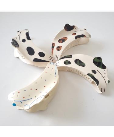 Spotted Dog Hair Claw Clips for Girls and Women - Set of 2 | Acetate Hair Accessories - Buy Online on GoSupps.com