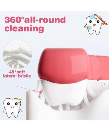 DOITOOL U Shaped Kids Toothbrush 4pcs - Soft Silicone Brush Head - Age 2-6 - 360 Oral Teeth Cleaning - Buy Online on GoSupps.com