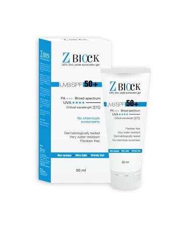 Z-Block 25% Zinc Oxide Sunscreen Gel  SPF 58  50 ml