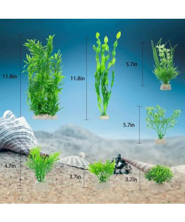 Ctpeng 23-Piece Artificial Aquarium Plants - Green & White Plastic Aquarium Decoration for International Shipping - Buy Online on GoSupps.com