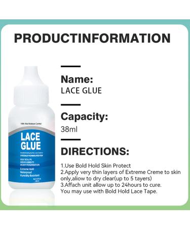 Professional Lace Wig Glue Invisible Waterproof Bonding Glue Adhesive Hair Glue For Wigs Strong Hold Invisible Wig Glue Lace Front Hair Extension Glue For Lace Hairpiece Wig Toupee 38ml - Buy Online on GoSupps.com