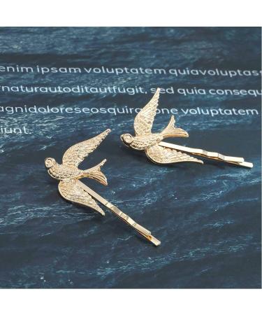 Olbye Sparrow Gold Bird Hair Pins Set for Bridal & Girls | 2 Pcs - Buy Online on GoSupps.com