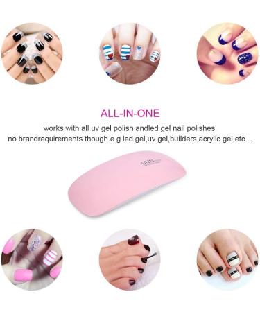 AiScrofa Mini UV LED Nail Lamp - Portable Gel Light Mouse Shape Pocket Size Nail Dryer with USB Cable for All Gel Polish - Detection Light Included - Buy Online on GoSupps.com