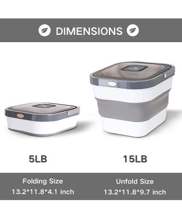 EassyHoo 10LB Pet Food Storage Container with Measuring Cup and Scoop - Grey | 13LB Capacity - Buy Online on GoSupps.com