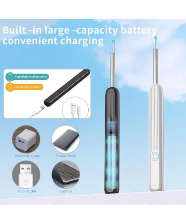 Smart Visual Ear Wax Removal Kit with Camera and LED Lights - Wireless Ear Cleaner with 4 Ear Tips Replacement (Black) - Buy Online on GoSupps.com