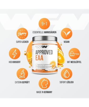 Wfn Approved EAA - Vegan Instant Amino Acid Powder - 9 Essential Aminos + L-Histidine - 500g Can - 35 Portions - Made in Germany - External Lab Tested - Buy Online on GoSupps.com