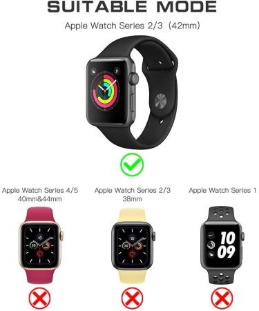 ShellBox Waterproof Apple Watch Case 42mm Series 3 & 2 | Premium Silicone Band | Built-in Screen Protector | Slim Drop/Shock Proof | Black - Buy Online on GoSupps.com