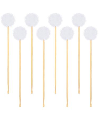 Treela 8 Pcs Bamboo Ear Picker Ear Cleaning Spoon Cute Doll Goose Feather Wood Ear Pick Chinese Ear Scraper Wax Removers Cleaning Tool for Adult Children (Classic Style 170mm)