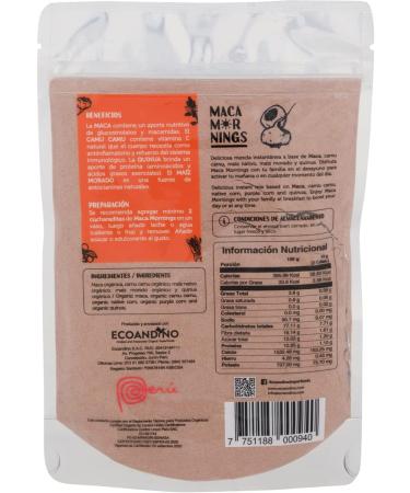 Organic Maca Mornings Smoothie Mix with Camu Camu Berry, Purple Corn, and Quinoa 7oz - From Peru - Buy Online on GoSupps.com
