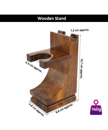 Premium Shaving Razor & Brush Stand - Walnut Finish | Universal Holder - Buy Online on GoSupps.com