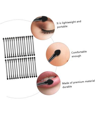SOESFOUFU 30pcs Double Ended Eyeshadow Brush Makeup Blending Sponge Blush Stick Eye Makeup Wooden Handle Black - Buy Online on GoSupps.com