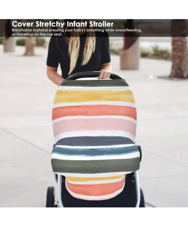 Ruiqas Nursing Cover - Stretchy Rainbow Breastfeeding & Infant Stroller Canopy for Newborns - Buy Online on GoSupps.com