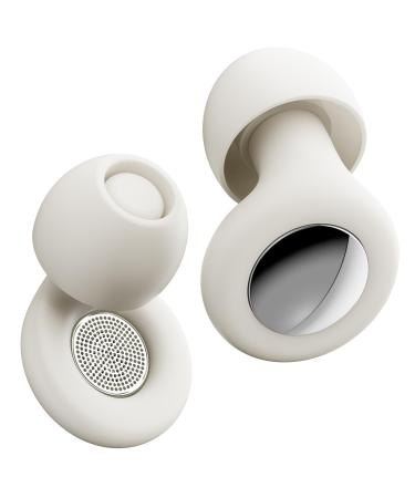 Sleep Earplugs 30dB Noise Cancelling Ear Plugs for Sleeping Concerts Work Plane Travel Reusable Waterproof Silicone Earplugs Anti Snoring Devices 8 Ear Caps in XS S M L Small and Elegant White