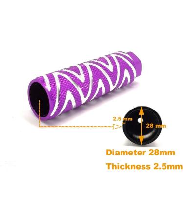 Mantain Bike Foot Pegs | 4 Length Aluminum Alloy Cylinder | Anti-Skid S Stripes | Purple | 3/8 inch Axle Fit | 2 Pairs - Buy Online on GoSupps.com