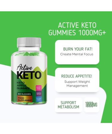 Active Keto 1000mg Apple Gummies for Healthy Weight Loss - 60 Gummies - Buy Online on GoSupps.com