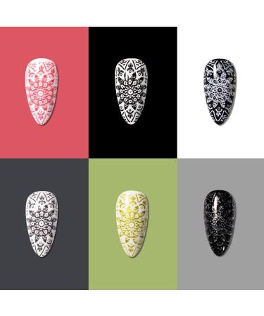 Mobray Nail Stamping Gel Polish Kit - 6 Colors 8ml UV LED Art Set with Stamper, Scraper, Templates - Black Red Yellow - Buy Online on GoSupps.com