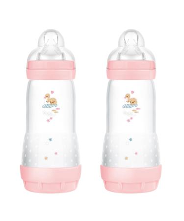 MAM Easy Start Anticolica baby bottle in a set of 2 with SkinSoftTM silicone teat 4+ months 320 ml pink