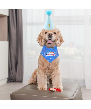 4-Piece Set Pet Birthday Party Supplies Dog Triangle Scarf Birthday Hat Dog Bow Tie Gold Powder Digital Patch Pet Party Celebration Decor for Small Medium Large Pets (Blue) - Buy Online on GoSupps.com