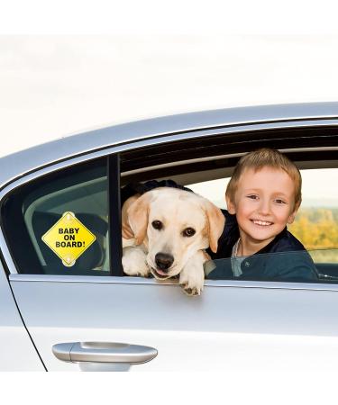 Cobee Baby on Board Car Safety Sign 2 Pcs - Double Suction Cups - Window Cling - Reusable Sticker (Style-A) - Buy Online on GoSupps.com