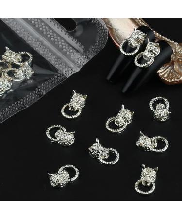 Dornail 10pcs Gold Lion Head Nail Charms - Retro Leopard Knocker 3D Alloy Nail Jewelry for Women - Nail Art Decorations & Accessories - Buy Online on GoSupps.com