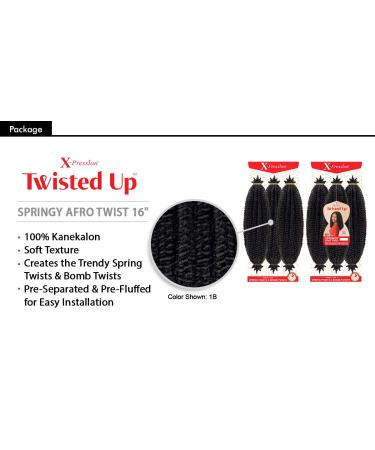 Outre X-pression Twisted Up Springy Afro Twist 16 - 3-Pack Multi Deals (1B) - Buy Online on GoSupps.com