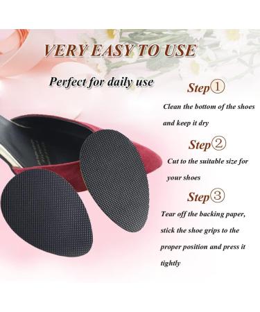 Premium Rubber Anti-Slip Shoe Pads - Self-Adhesive Stick-On Sole Protectors for Noise Reduction - Pack of 12 (Black) - Buy Online on GoSupps.com