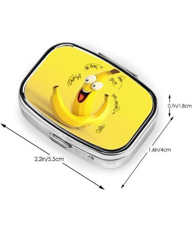 Yellow Banana 2 Compartment Pill Case | Cute Travel Pill Box & Organizer for Pocket Purse & Gifts - Buy Online on GoSupps.com