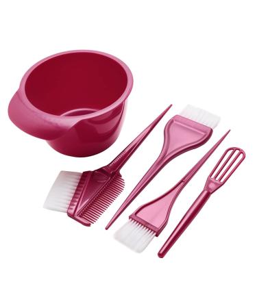 MAGICLULU 1 Set Hairdressing Tool Hair Color Brush Cake Stand with Dome Hair Coloring Comb Professional Hair Dyeing Tool Hair Dye Kit Hair Color Cream Mixer Five Piece Set Abs Red Major
