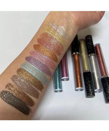 Glitter Liquid Eyeshadow Women Liquid Metallic Eyeshadow Waterproof Long Lasting Shimmer Eye Shadow Liquid Glitter Eyeshadow Halloween Decorations K - Buy Online on GoSupps.com