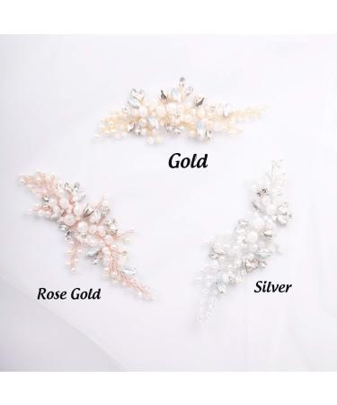 Kercisbeauty Vintage Wedding Light Blue Pearl Rhinestones and Crystal Side Headband for Bride Bridesmaids Headpiece for Prom Bun Hair Accessory (Rose Gold) - Buy Online on GoSupps.com