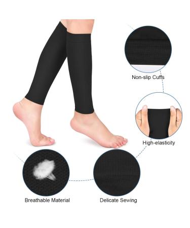 Calf Compression Sleeves 20-30mmHg Graduated Pressure for Swelling & Varicose Veins - Black-M - Buy Online on GoSupps.com