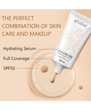 Buy CC Cream | Skin Tone Adjusting SPF 50 Face Sunscreen & Concealer for Mature Skin - Full Coverage Moisturizer & Makeup Primer - Buy Online on GoSupps.com