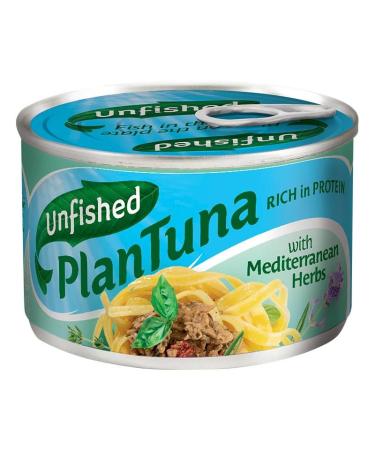 Unfished - Vegan canned tuna - PlanTuna Mediterranean - 150g (125g drained weight) | Omega 3 from algae