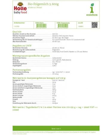 3Holle Organic Follow-up Milk from 10th Month - Pack of 4 - 4 x 600 g - Buy Online on GoSupps.com
