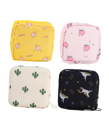 Orfofe 4 pieces women bands storage bag period pocket girls laden base pocket portable diaper pocket menstrual tapes container tampon storage bag tampon pad pad