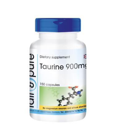 Fair & Pure - Taurine 900mg Vegan 150 Capsules Without Magnesium Stearate and Silicon Dioxide