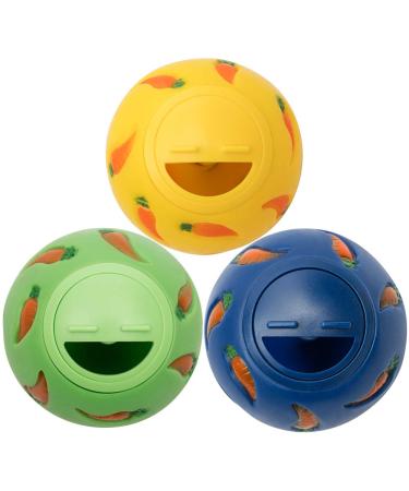 Niteangel Treat Ball, Snack Ball for Small Animals Small Yellow, Blue & Green
