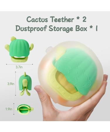 2 Pack Teething Baby Teether Mittens for 0-12 Months - BPA Free Cactus Teething Toys, Anti-Drop & Detachable Silicone Chew Toys for Infant Sucking Needs Relief (Green+Yellow) - Buy Online on GoSupps.com
