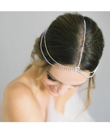 Sither Women Head Chain Forehead Jewellery Headband Chain for Festival Halloween Headpiece Head Jewellery Gypsy Indian Headband Headchain Hair Jewelry (silver) - Buy Online on GoSupps.com