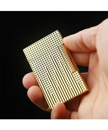 Classic Flip-Top Side-Slide Ignition Butane Torch Lighter Metal Gas-Filled Retro Men's Lighter Suitable For Candles Cigars Indoor And Outdoor High-End Men's Dad Husband Gift high-end Business Gift Gold 2 - Buy Online on GoSupps.com