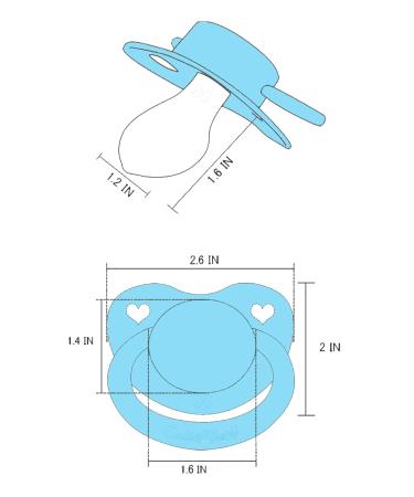 CutiePlusU Adult Pacifier Dummy 3-Pack - Big Shield Design (Pink/Blue/Black) - Buy Online on GoSupps.com