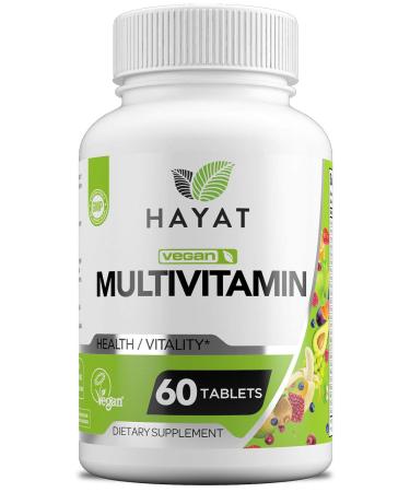 HAYAT Vitamins Vegan Natural Multivitamin Certified Halal 60 Tablets