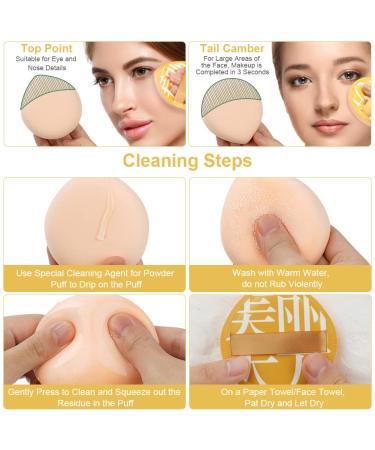 Auauy 2pcs Makeup Sponge - Washable Reusable Beauty Blender for Loose Powder & Liquid Cosmetics - Wet/Dry Makeup Tool - Yellow - Buy Online on GoSupps.com