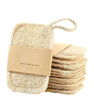 Natural Loofah Exfoliating Sponge (Pack of 4) - Organic Loofah - Shower Loofah Sponge - Loofah Exfoliating Sponge - Biodegradable Loofah