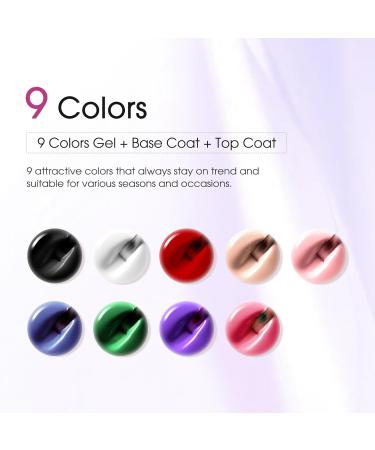 ROSALIND 14PCS Gel Nail Polish Kit - UV Light 9 Colors Base Coat & Top Coat - Easy Nail Art for Women - International Shipping Available - Buy Online on GoSupps.com