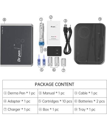 Dr.Pen A6 Microneedling Pen for Face and Body Mirco Needling Derma Pen for Scar Serum in 5 Speeds Depth Adjustable with 2 Backup Batteries and 10 Cartridges 36-Pin Wired & Wireless UK Plug - Buy Online on GoSupps.com