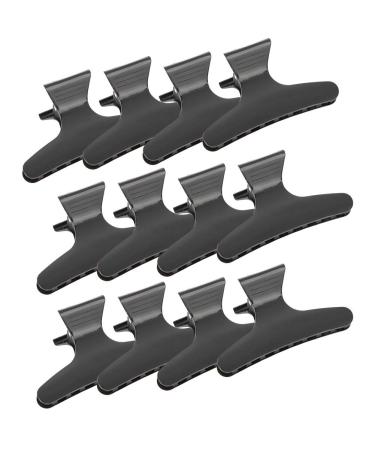 Hair Section Claw Clamps made of durable plastic with good voltage hairdressing tool 12 parts/set of black butterfly holds hair clipping