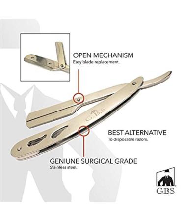 G.B.S Men Professional Shavette Razor - Safety Locking 20 Lord Blades & Wet Shaving Kit | International Shipping - Buy Online on GoSupps.com